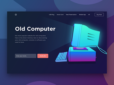 Old Computer 3d computer design graphics isometric landing page old page ui ux webpage website
