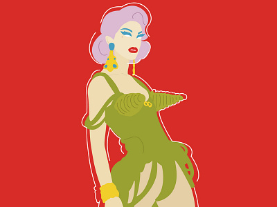 AQUARIA design drag queen flat illustration rpdr vector