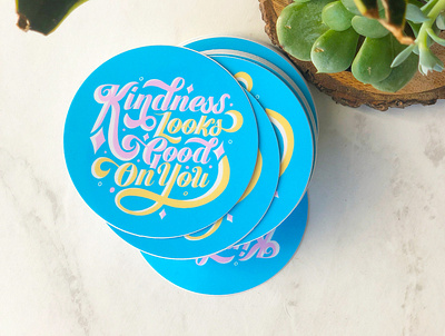 Kindness Stickers digital art digital illustration graphic design hand lettering hand lettering art illustration lettering artist procreate stickers type art typography