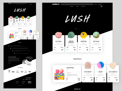 Lush homepage redisign branding cosmetics design figma homepage natural online store redesign web design