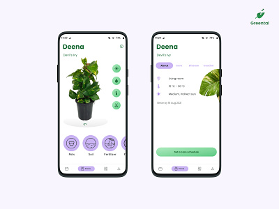 Greental, digital plant - mobile app app design digital education game logo mobile app product design ui ux