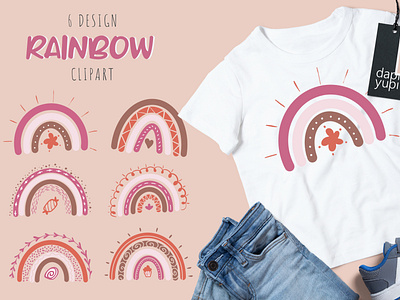 Rainbow graphic for crafting design