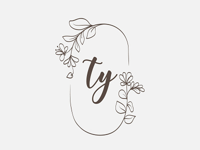 ty logo with flower frame art branding clipart design flower flower illustration illustration logo nature vector