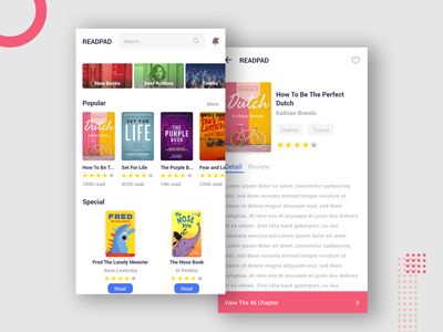 The Book App app book app ui ux