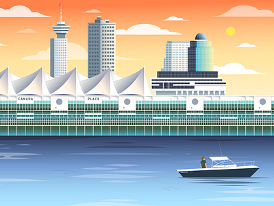 Vancouver cityscape illustration artist cruise graphic art illustration illustrator landscape travel vector vectorart