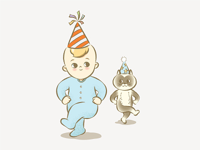 Birthday Hats baby birthday cat character design hat series