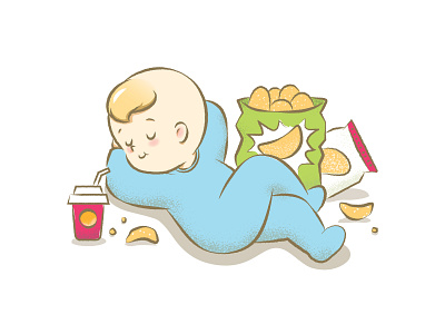 Junk food baby baby character design food illustration illustration vector