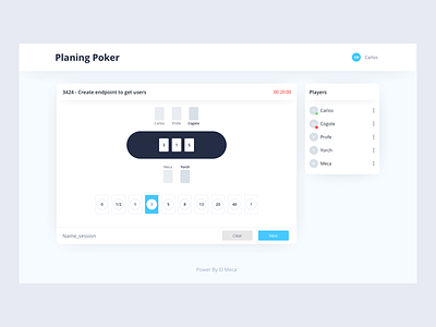 Planning Poker Concept dailyui design ui ux web