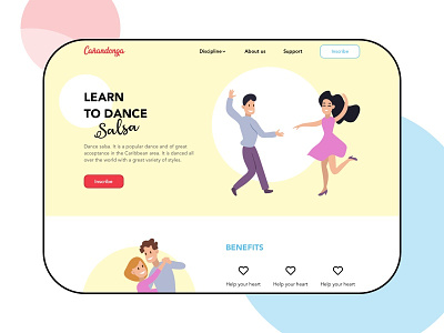 Landing Page - Learn to dance Salsa cali dailyui dance design illustration landing salsa ui web