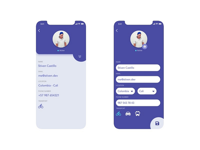 User Profile by Stiven Castillo on Dribbble