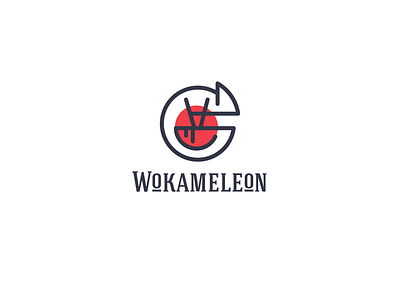 wokameleon animal branding chameleon design graphicdesign logo logotype minimal sushi typography woke