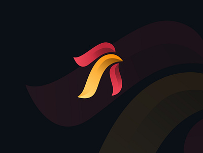 golden rooster abstract branding chicken cock design gradient graphicdesign logo logotype minimal