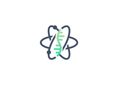 dna and atom design dna graphicdesign icon logo minimal science vector