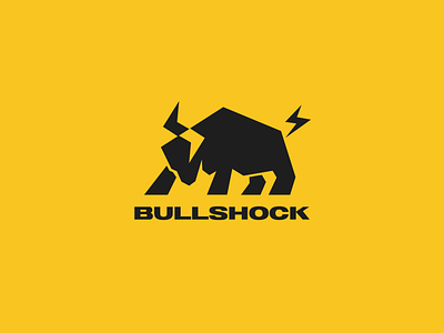 BULLSHOCK LOGO animal logo branding bull logo design digital energetic logo logotype minimal negative space packaging