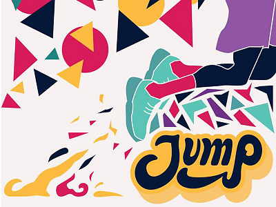 Jump design hand illustration lettering logotype typography