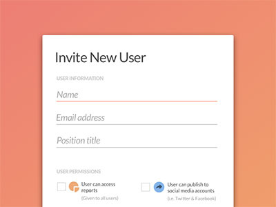 Invite New User ui