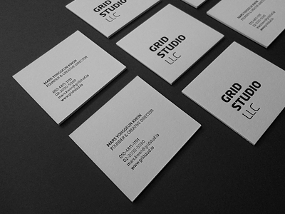 Grid Studio LLC Business Cards branding business card business cards cotton design gmund identity lettering letterpress logo print