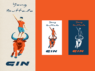 Logo Young Buffalo Gin - sketch 1 alcohol branding branding buffalo design gin logo illustration vector art vietnam