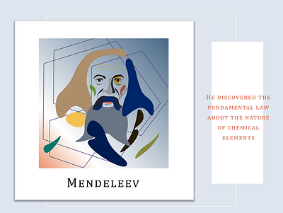 Portrait of Mendeleev chemestry education illustration magazine illustration portrait science illustration vector art