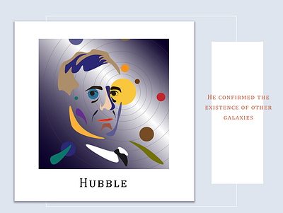Portrait of Hubble astronomy cosmos education illustration magazine illustration portrait poster science science illustration vector art