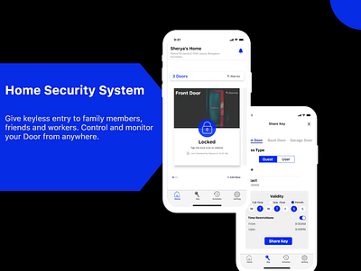 Home Security System design key keys monitor monitoring security security app security system sharing smarthome ui