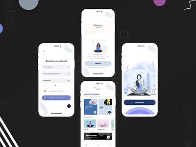 Meditating branding calmness design home page homepage homepagedesign illustration illustration art illustrator login login page meditation peace peaceful ui uiux design uiuxdesign yoga yoga app yoga pose