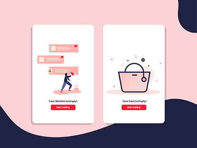 Wishlist & Cart page design designs illustration my cart mycart ui uiuxdesign ux wish list wishlist