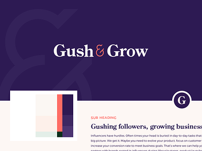 Gush & Grow - Branding bold brand board branding branding design consultancy feminine influencer logo marketing millenials moodboard