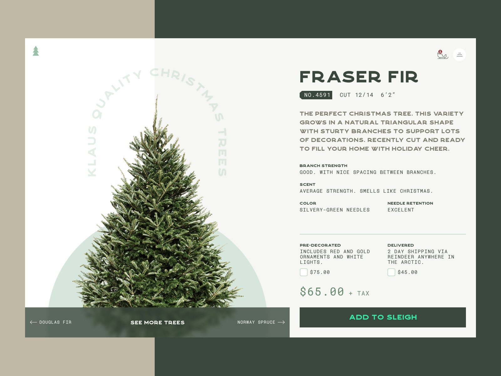 Christmas Tree site by Andrew Spencer on Dribbble
