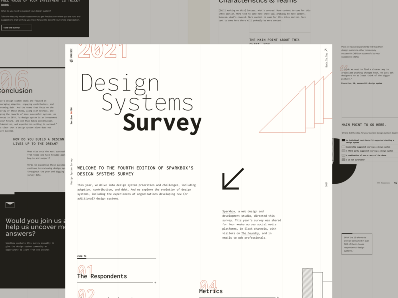 Design System Survey 2021 design systems midcentury one page retro survey web design