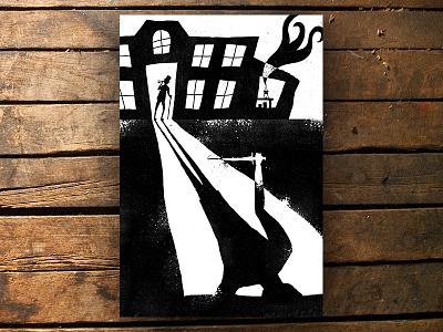 Dr. Jekyll and Mr. Hyde Print black and white grunge knife mockup print shadow story storytelling texture wacom