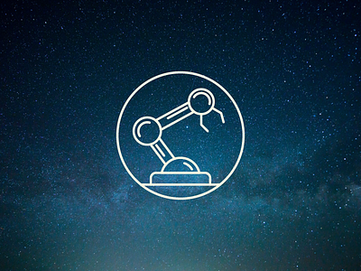 Robot Arm Icon arm icon line nasa outline robot robotic shapes simple sky stars symbol