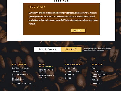 Craft Coffee Footer