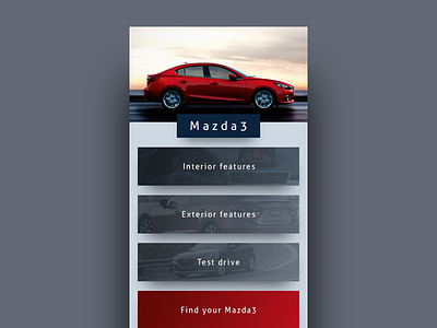 Mazda3 landing screen