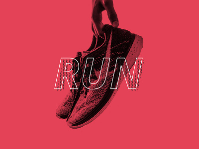 Run 5k athletic minimal nike poster race running shoes sneakers sports typography