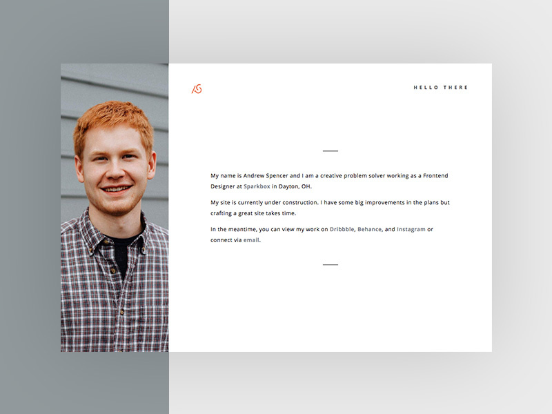 Personal Landing Page websitet free code template minimal web design portfolio personal landing page