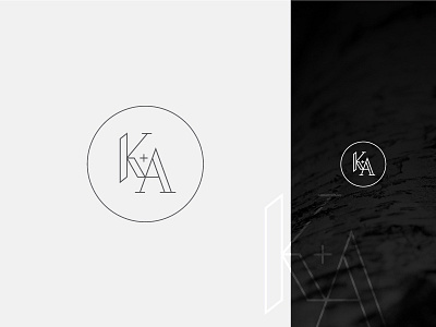 K+A Wedding Logo Concept a black and white brand classy k lettering logo monogram sketches wedding