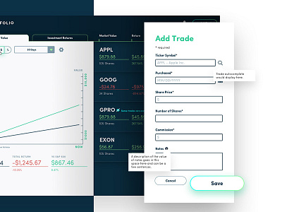 Yo Portfolio - Layers data element collage financial product design stocks ui web design