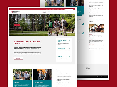 Whitworth University - Homepage Redesign academic homepage link redesign university web design
