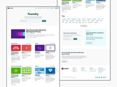 Sparkbox - Foundry Homepage Refresh agency blog layout minimal redesign web design
