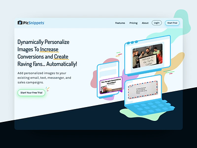 PicSnippets - Animated Homepage after effects animation hero homepage isometric lottie marketing site startup web design