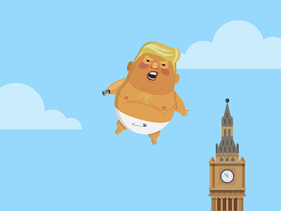 Baby Trump babytrump donaldtrump illustration london political