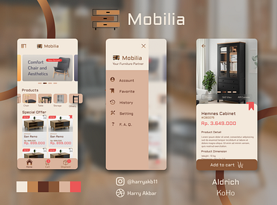 Mobilia - Furniture Mobile App android app figma furniture furniture app mobile app mobile app design wood