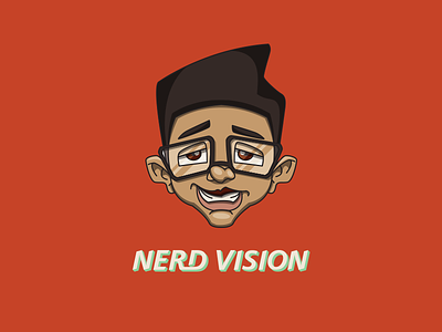 Nerdy Kid 3d custom lettering ears face flat top glasses head illustration kid mascot nerd