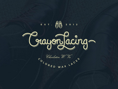 Crayon Lacing Logo branding crayon lacing custom typography logo luxury script shoes