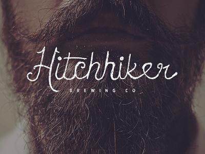 Hitchhiker Brewing Co beard beer brewing company grunge hipster hitchhiker office fun playoff script trendy typography