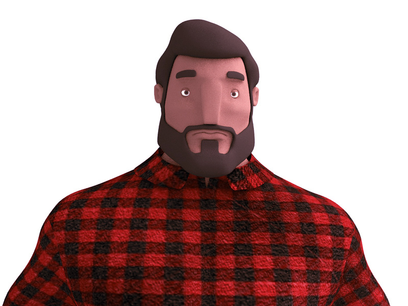 3D Lumberjack WIP 3d hipster portrait lumberjack character illustration test animation
