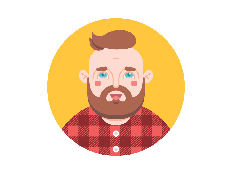 Andy Cakes cilley hipster beard plaid illustration portrait