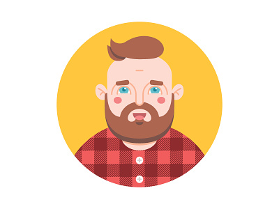 Andy Cakes beard cilley hipster illustration plaid portrait