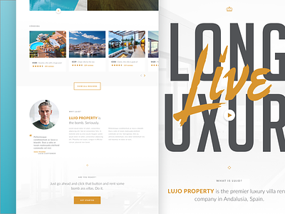 Luxury Property Rental Site landing page luxury spain typography ui ux website